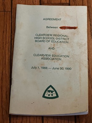 Clearview Regional High School District Union Agreement 1988-1990 Teachers