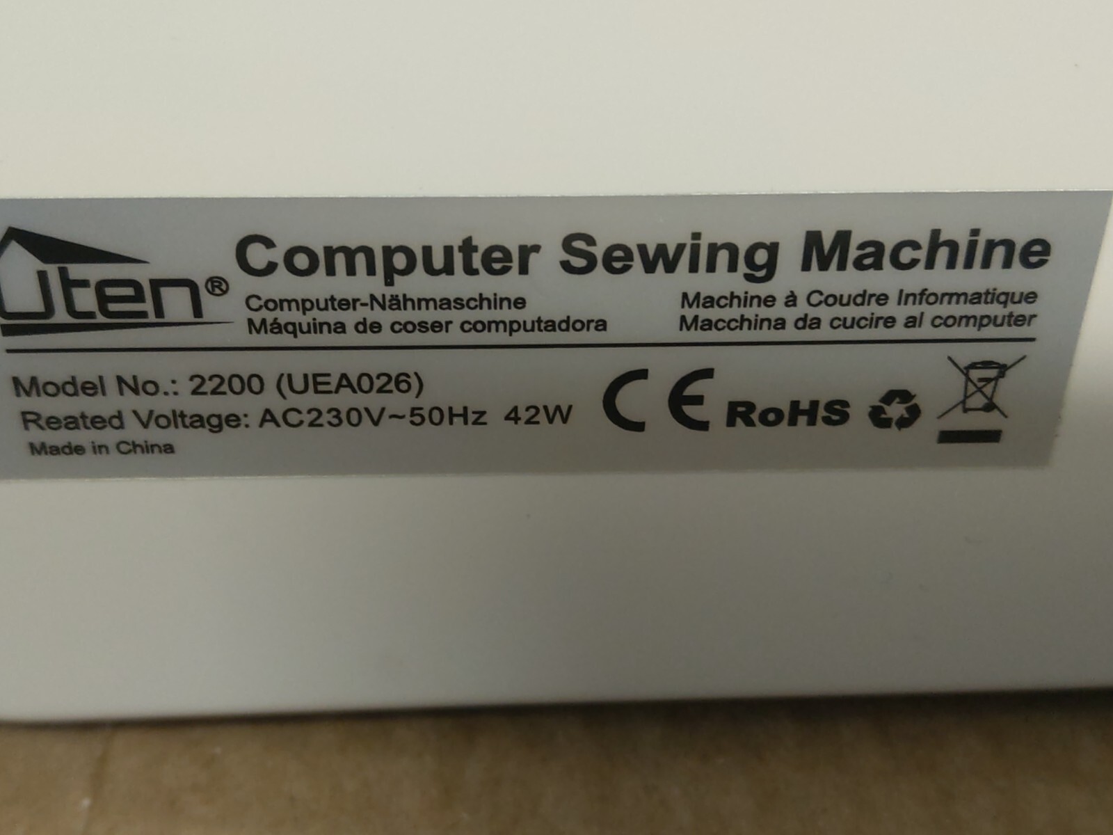 UTEN 2200 60 Stitches Sewing Machine Household Automatic READ
