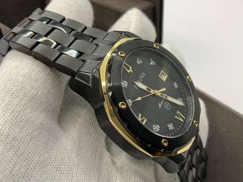 Bulova Marine Star Diamant Herren schwarz IP Armbanduhr UVP £379,00 - Bild 5 von 14