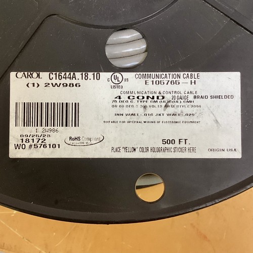 CAROL C1644A.18.10 Cavo di Comunicazione 500' Cavo Lg 26 Fili 20 AWG Grigio - Foto 4 di 4