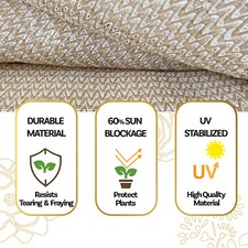 60 Sun Block Garden Net Plant Shade Mesh Cover Greenhouse Beige 60 Sun Block Garden Net Plant Shade Mesh Cover Greenhouse Beige