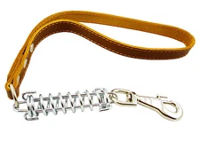 Shock Absorbing Real Leather Dog Traffic Leash Short  20" long Pitt Bull, Boxer