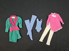 VTG 80  s 90  s Barbie Clothes Lot Outfits Pajamas Aerobic Bodysuit Dress