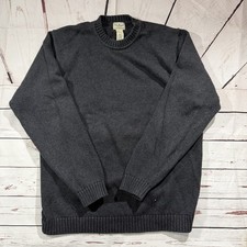 Vintage LL Bean Sweater Men Grey Cotton Speckled Crewneck Pullover Sz Large Tall
