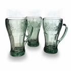 Vintage Coca Cola Glasses With Handle 3 Libbey Cup Mug Thick Heavy Collector