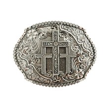 Western Belt Buckles for Men Women Rodeo Cowgirl Cowboy, Vintage Religious Cross