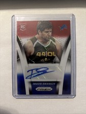 2014 Panini Prizm Travis Swanson Red White & Blue Prizm RC Auto /100 - Lions