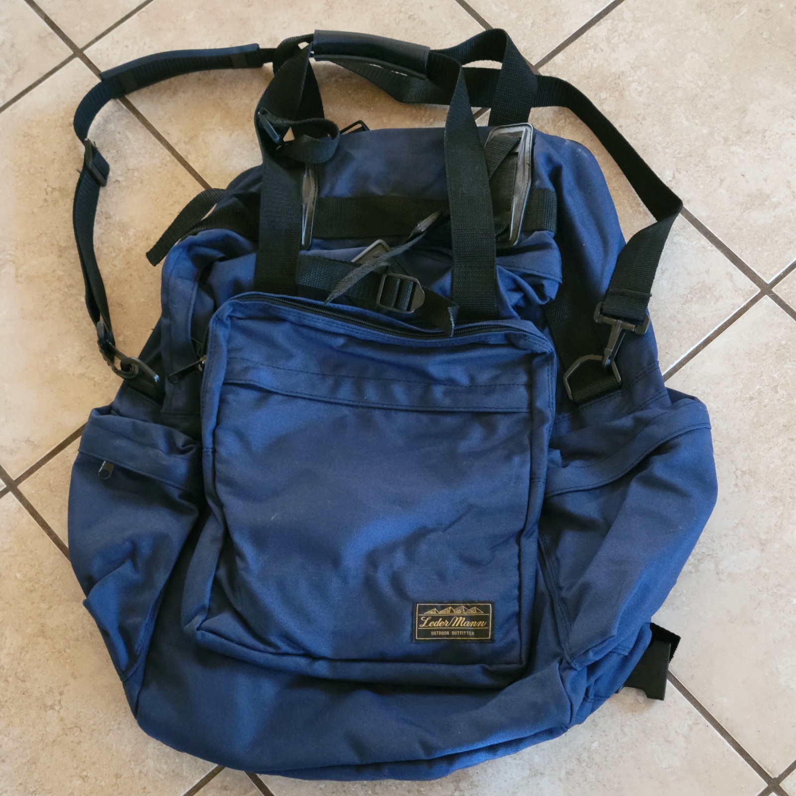 Vintage LederMann Rucksack Backpack Large Canvas … - image 4