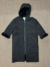 The Arrivals Hal Mens Lamb Shearling Hooded Coat  W/ Cropped Arms Size M