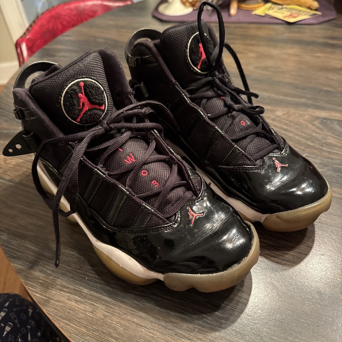 Air Jordan Rings Black Gym Red-Size