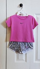 NIKE Girls 2pc Set Logo T-Shirt Shorts sz 3T or 4T: NWT