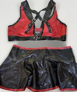 Skin Two Latex Rubber Two piece outfit fetish BDSM size L (uk12)