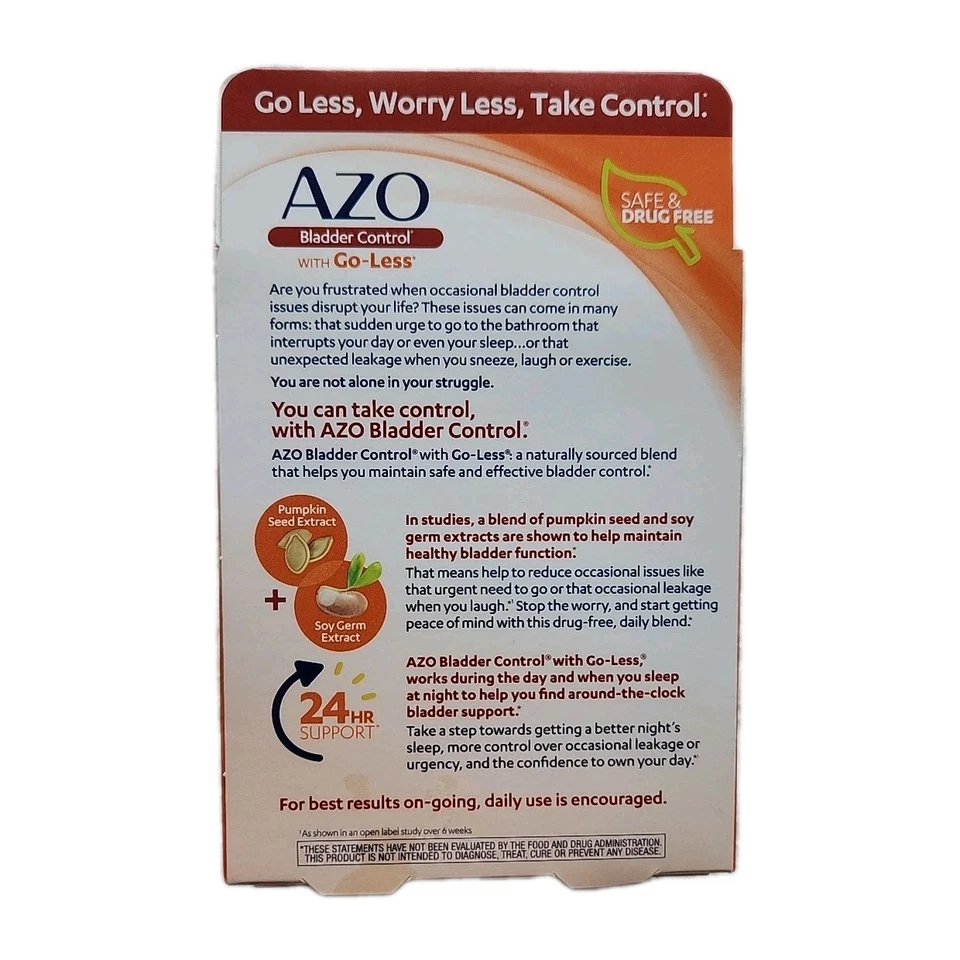 Control de vejiga AZO con Go-Less, ayuda a reducir fugas y urgencia, 54 cápsulas Foto 2 de 3