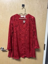 Vintage 80  s 90  s Victoria  s Secret Red Lace Babydoll Nightgown Panties NWT NOS