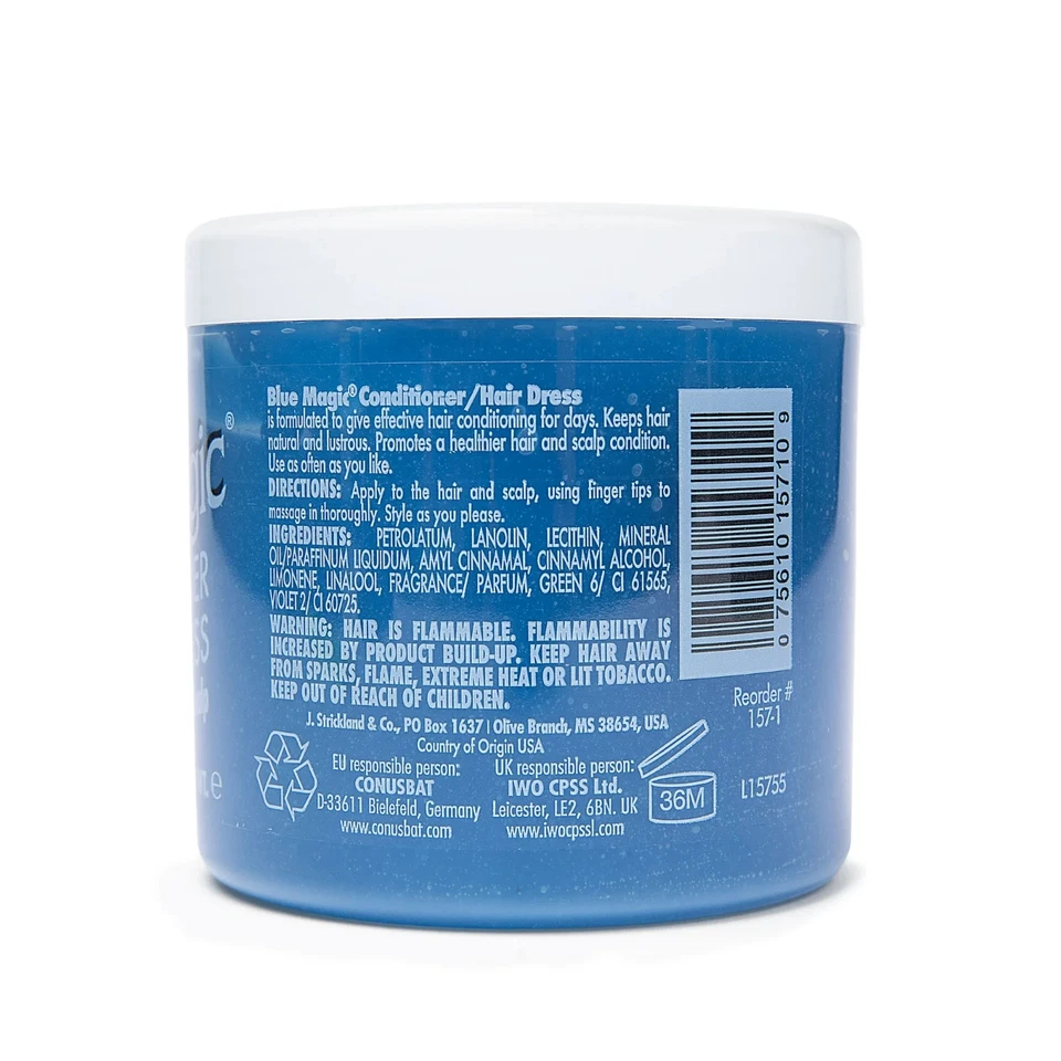 Aderezo acondicionador para cabello Blue Magic 12 oz., seco, anti rotura, nutritivo, Foto 2 de 4