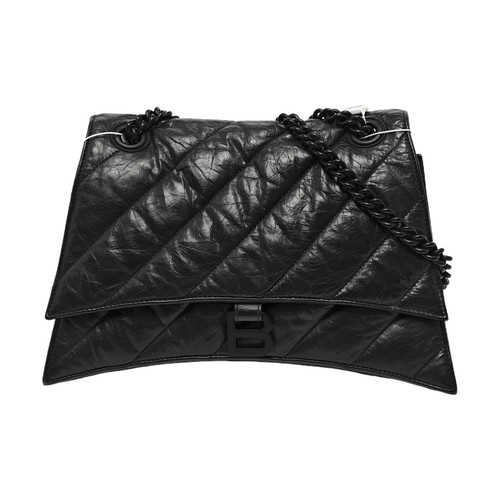 BALENCIAGA Crush Crossbody bags Leather Black Free Shipping | Duties Paid