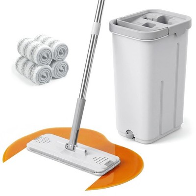 Mop and Bucket Set, Floor Mop and Bucket with Wringer Set, Wet and Dry Mop fo...