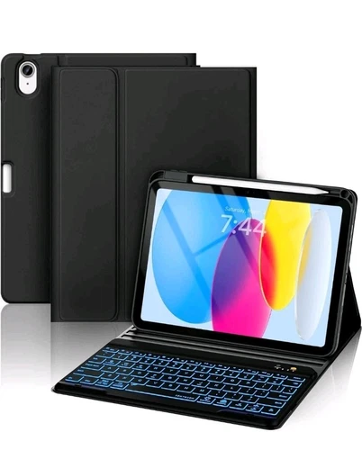 Backlit Keyboard Case for iPad (A16) 11th Gen/iPad 10th Gen Soft TPU Back Cover