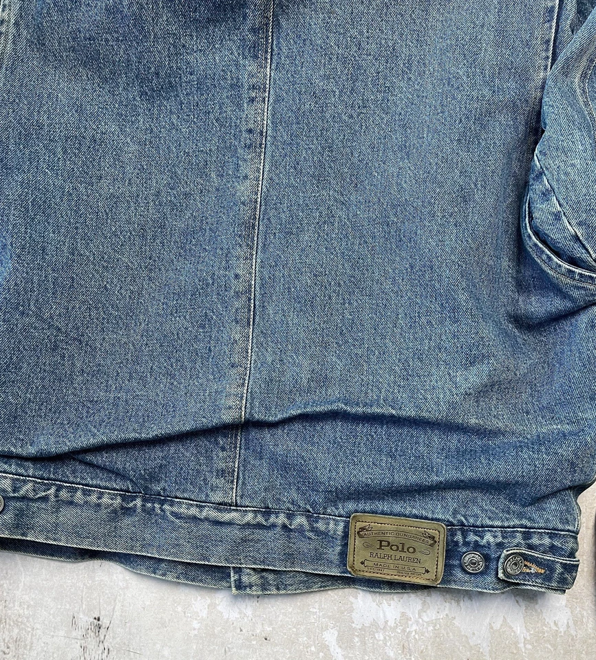 Chaqueta vaquera vintage años 90 Polo Country Ralph Lauren forrada con manta hecha en EE. UU. Foto 3 de 4
