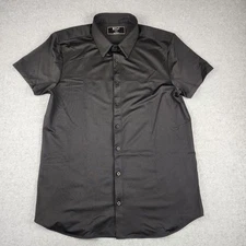BYLT Executive Fit Shirt Men's Large Black Button Up Short Sleeve Casual
