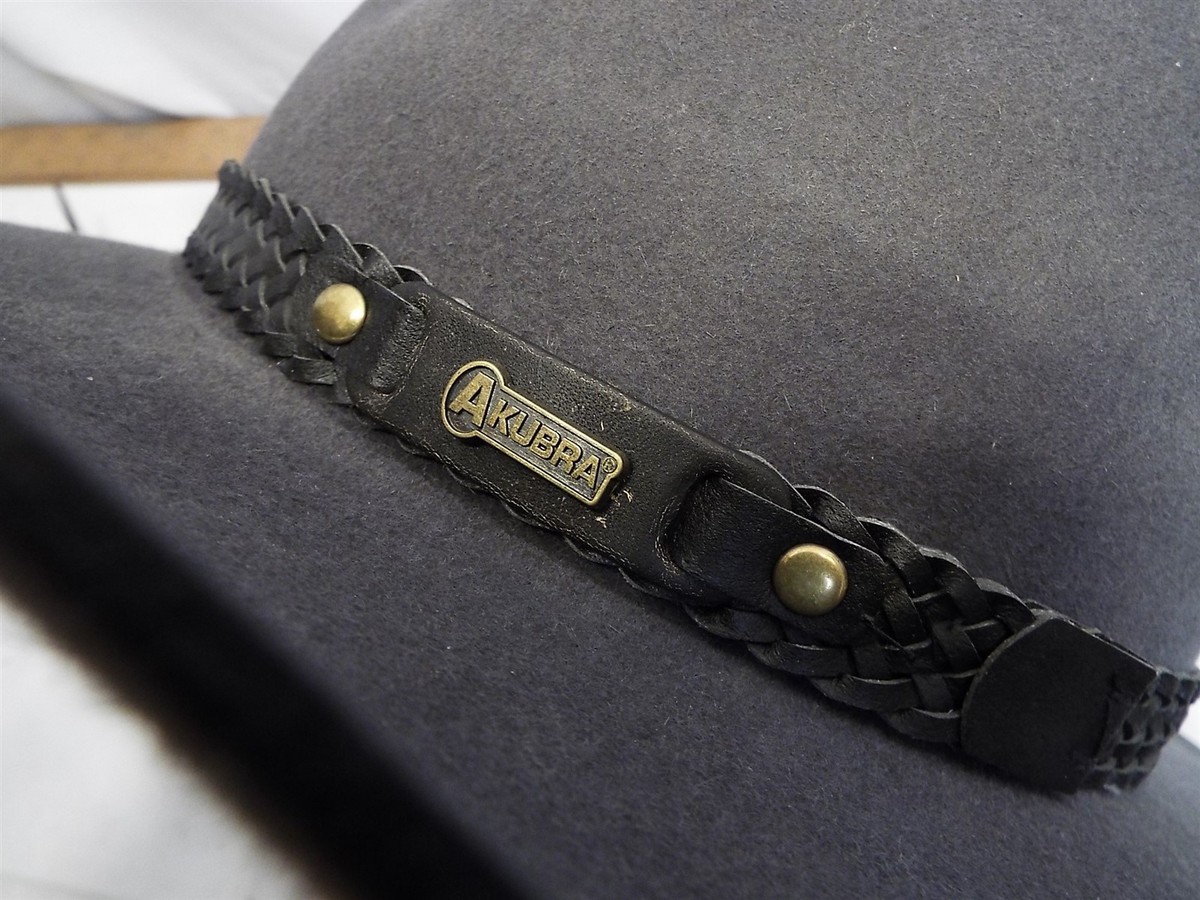 Akubra Pure Fur Felt Hat 56 Snowy River Australia Stockman's