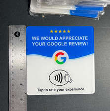 10 pack Google Review NFC Tap Acrylic Card Sticker Sign with Adhesive Back