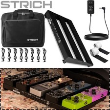 STRICH 15x7.8" Guitar Pedal Board Built-in Power Supply Aluminum With Cables Bag