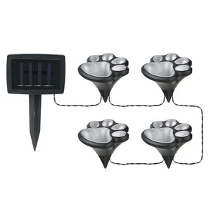 Ensemble de 4 Solar Dog Print Lights Garden Statue LED Léger extérieur Animal6106
