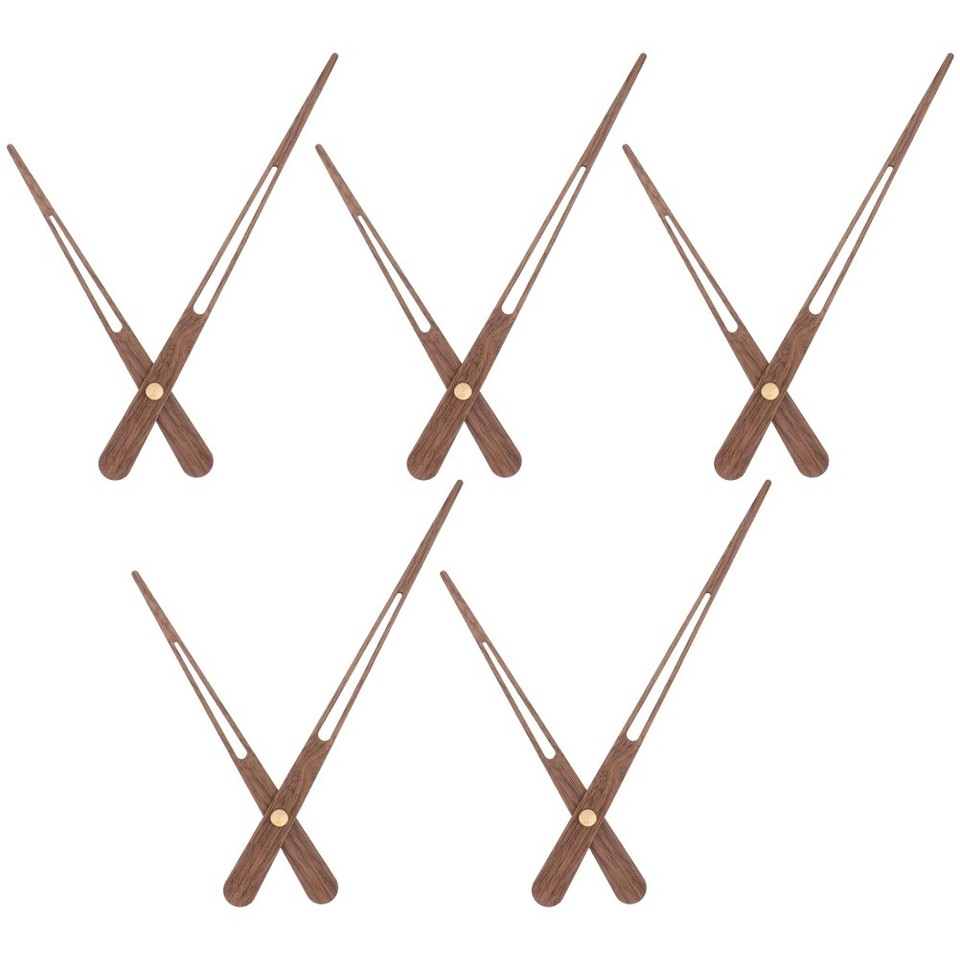 5Pcs Wooden Clock Hands Dark Brown Durable DIY Clock Parts for Home ...