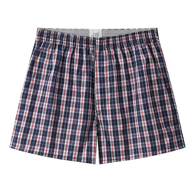 S-XL Mens Cotton Underwear Boxer Shorts Casual Plaid Elastic Waistband Button Me