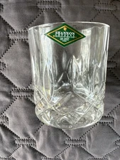 6 SHANNON (Godinger)Crystal 3-7/8" DOUBLE  OLD FASHIONED GLASSES (Dublin, 10 oz)