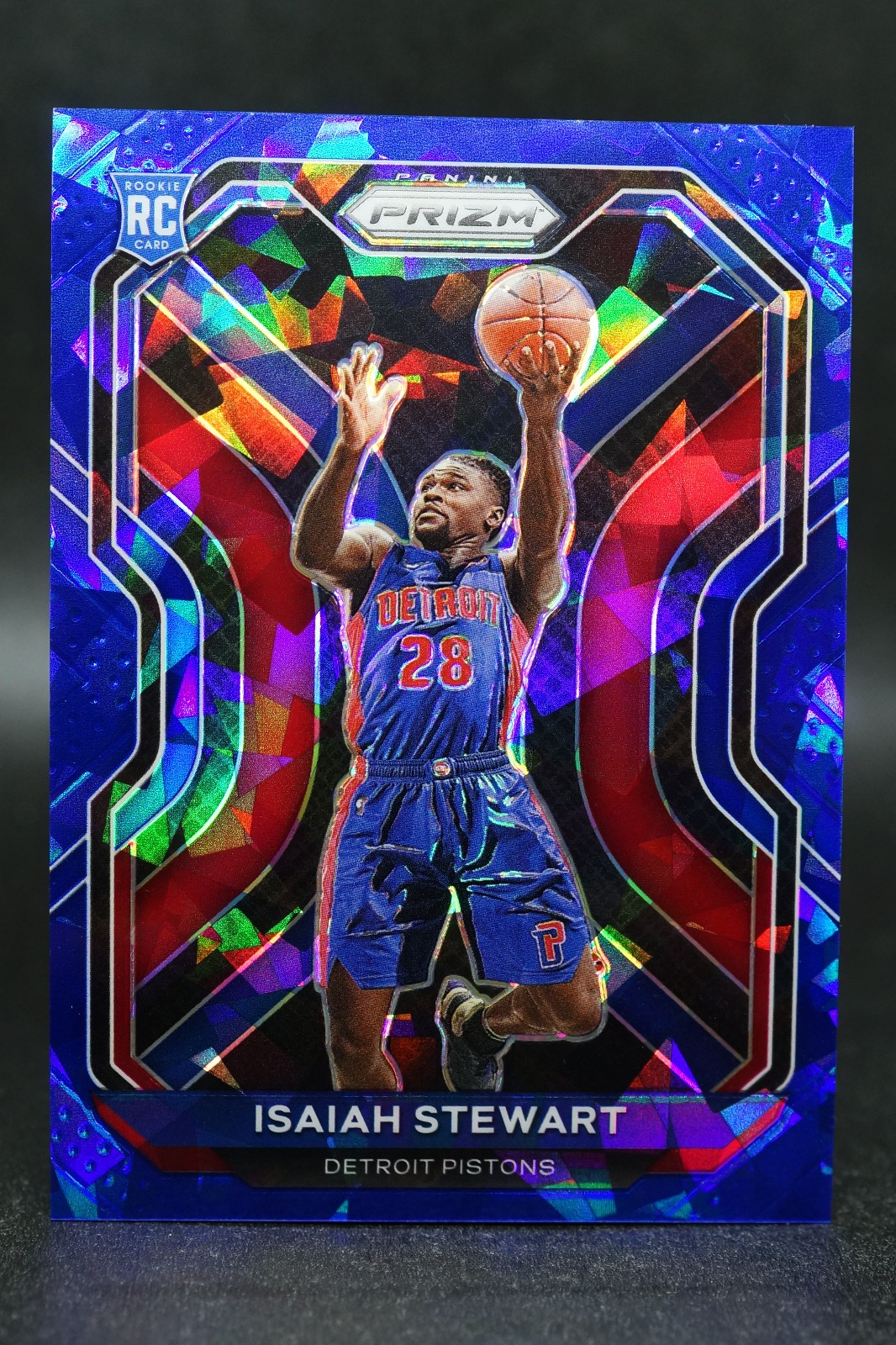 2020-21 NBA Panini Prizm #254 Isaiah Stewart Blue Cracked Ice Rookie /125 BEEF