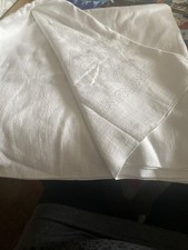 L@@k Vintage Damask Tablecloth 62 x 62 Superb Cond Good Quality White Linen