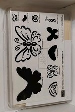   NEW  Retired Stampin Up  "Definitely Decorative Flutterbys" Set Of 10 Stamps