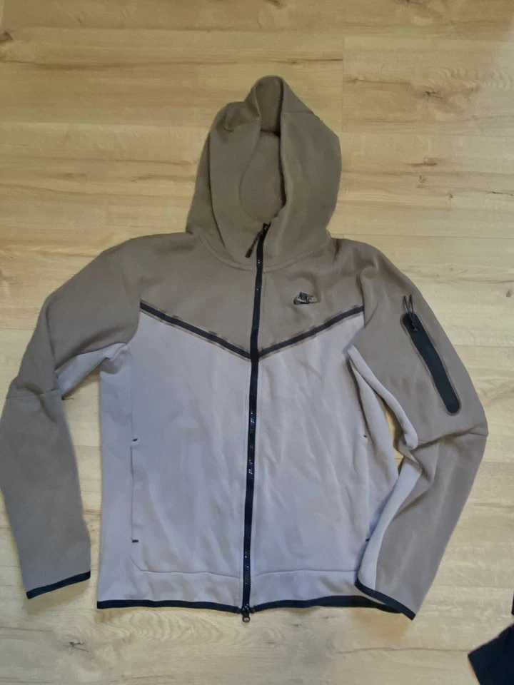 Veste Nike Tech Avec Capuche Et Zip Marron Et Beige En Taille S - Photo 4/4
