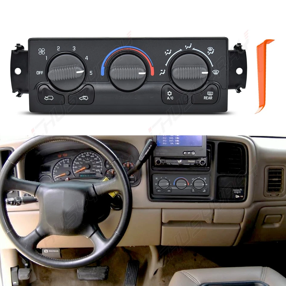 For 2001-2002 Chevrolet Silverado 1500 HD AC Heater Climate Control Module Panel - Image 4 of 4
