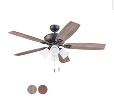 New Harbor Breeze Notus 52" Bronze 5 Blade Ceiling Fan With Light Pull Chain