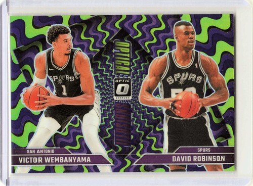Victor Wembanyama 2024-25 Optic Purple Prizm Optical Illusions! David Robinson!