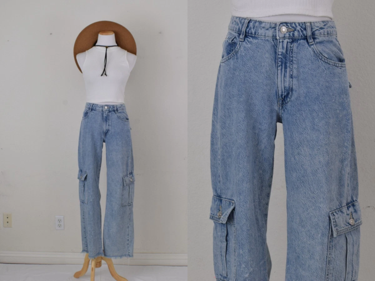 Pantalones de mezclilla Forever 21 lavado medio algodón carpintero/tencel talla US 26