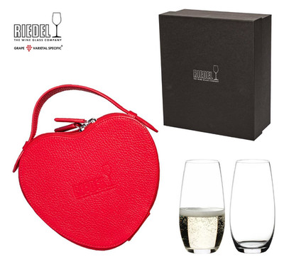RIEDEL BYO  RIEDEL Leather Heart Bag Red Glasses