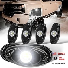 White Rock Lights 6000K Ultra Bright LED Underglow Lights 4 Pods White 3LED