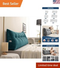 Navy Blue Wedge Headboard Pillow 31x8x20in - Stylish Back Support and Relaxation