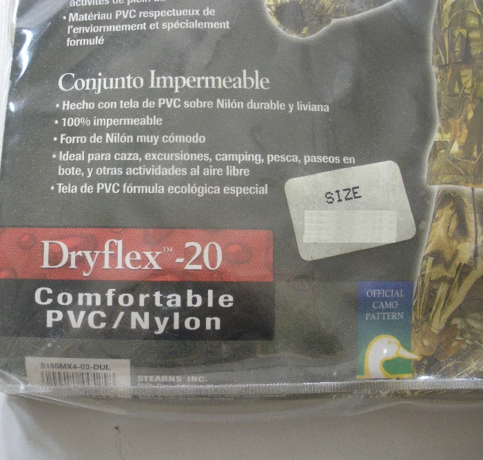 Stearns 8155MAX4-M Two-Piece Nylon PVC Rainsuit Size Medium Max4 Camo - Image 3 of 4