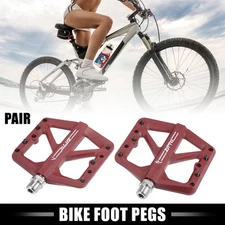 1 Pair Nylon MTB Bike Rear Foot Peg Pedal Red Fit 9/16 Inch Axle BMX MTB Bike