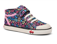 See Kai Run Peyton Black Leopard Sneakers Girls FULL SIZE