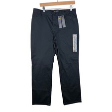 New Lee Mid Rise Straight Leg Relaxed Fit Pants size 14 Short Black