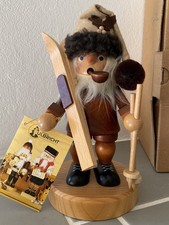 ORG ERZGEBIRGE RÄUCHERMANN WEIHNACHTSMANN SKI SKIFAHRER ULBRICHT SEIFFEN 20CM