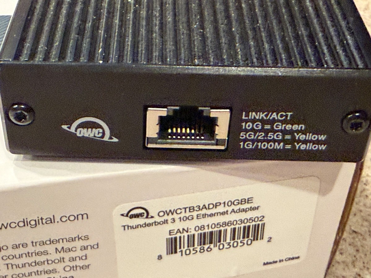 OWC Thunderbolt 3 10G 5G 2.5G 1G/100M Base-T Ethernet Adapter 