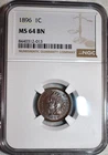 NGC MS-64 BN 1896 Indian Head Cent, Blazing, Well-Struck specimen.
