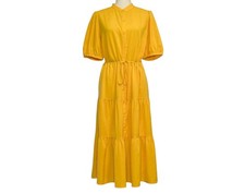 Vestido midi Popsugar en capas amarillo caléndula mediano